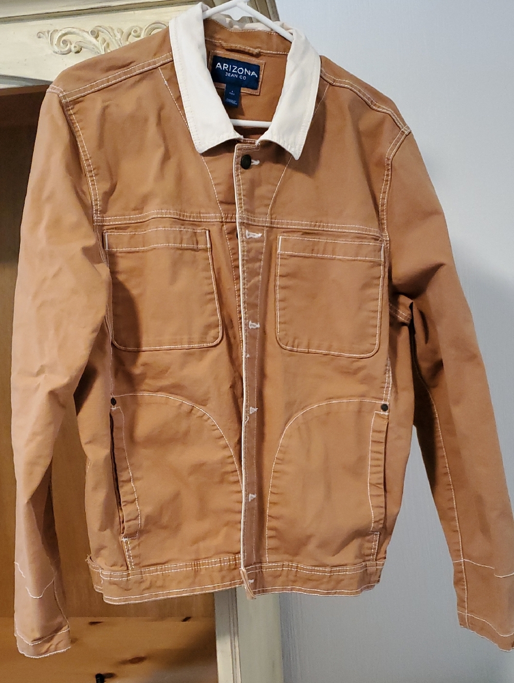 Arizona Jean Company Brown Canvas Jacket with White Collar